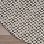 Nourison Home Courtyard Ivory Charcoal 8' x Round Area Rug - Easy Clean, Non Shedding, Bed Room, Living Room, Dining Room, Kitchen (8' x Round)