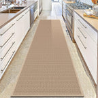 10ft Natural Jute Hallway Runner Rug Non Slip Washable, Rubber Backed Long Khaki Indoor Entryway Runner, Absorbent Kitchen Carpet Sink Rug