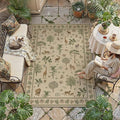 5x7 Easy Jute Outdoor Patio Rug Washable Brown Printed Large Area Rug for Living Room Lightweight Non Slip No Sheding Carpet Balcony Farmhouse Bedroom Backyard Dining Room Deck