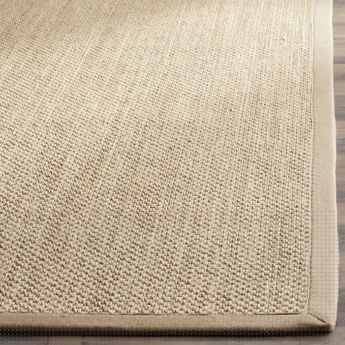 SAFAVIEH Area Rug 10x14 - Natural Fiber Collection - Large - Maize & Linen Color, Sisal, Woven Design with Border (NF141B)