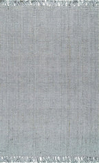 Nuloom Daniela Grey, 4' x 6', Handmade, Jute, Tassel, Soft and Textured, High Traffic, Stain Resistant, Easy Clean, Durable Area Rug for Bedroom, Living Room, Dining Space, Foyer, Entryway