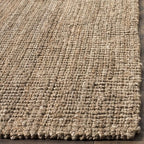 SAFAVIEH Area Rug 4' Square - Natural Fiber Collection - Natural & Grey, Handmade Jute, Farmhouse Style, Chunky Textured Thick Pile (NF447M)