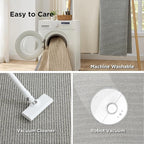 Bedsure 6x9 Faux Wool Area Rugs for Living Room, Machine Washable Carpet, Non-Slip Backing, Pet Friendly Throw Rug for Bedroom Dining Room, Gray