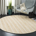 SAFAVIEH Natural Fiber Collection 6' Round Ivory/Ivory NF550B Handmade Tassel Premium Jute Area Rug