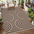 Tangsoo Modern Easy Jute 3x5 Rug for Living Room,Washable Indoor Outdoor Rugs Farmhouse Non-Slip Thin Indoor Door Mat,Contemporary Rainbow Throw Carpet Front Porch Bedroom Patio Entryway Balcony Decor