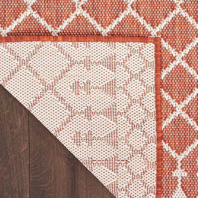Nourison Home Positano Terracotta 7' x 10' Area Rug - Easy Clean, Non Shedding, Bed Room, Living Room, Dining Room, Kitchen (7' x 10')