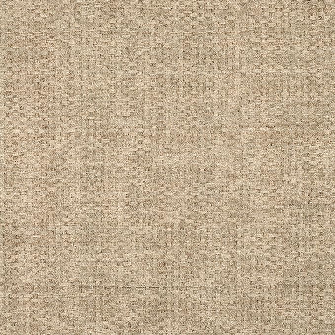 SAFAVIEH Area Rug 8' Square - Natural Fiber Collection - Natural & Ivory, Seagrass, Basketweave Pattern with Border (NF114J)