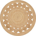 Savi Home Round Jute Area Rug Handwoven- 8 feet Round- Natural Beige - Rustic Vintage Beige Braided Reversible Rug- Eco Friendly Rugs for Farmhouse, Bedroom, Kitchen, Living Room