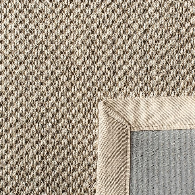 SAFAVIEH Area Rug 10x14 - Natural Fiber Collection - Large - Marble & Beige, Sisal, Woven Design with Border (NF143C)
