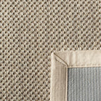 SAFAVIEH Natural Fiber Collection Runner Rug - 2'6" x 6', Marble & Beige, Sisal, Woven Design with Border (NF143C)