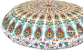 32" Peacock Mandala Bohemian Yoga Meditation Floor Pillow Cover Comfortable Home Car Bed Sofa Cushion Couch Seating Large Zipped Throw (32 inches, White Multi)