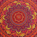 Round Beach Tapestry Turquoise Mandala Throw/Boho Hippie Beach Blanket Roundie/Indian Cotton Bohemian Large Round Table Cloth-Home Decor/Yoga Mat Meditation Picnic Rug (42", Orange)