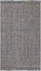 SAFAVIEH Natural Fiber Collection Area Rug - 6' x 9', Charcoal & Natural, Handmade Woven Fringe Jute, Ideal for High Traffic Areas in Living Room, Bedroom (NF826H)