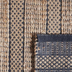 SAFAVIEH Natural Fiber Collection Accent Rug - 4' x 6', Black & Natural, Handmade Boho Farmhouse Rustic Jute & Cotton, Ideal for High Traffic Areas in Entryway, Living Room, Bedroom (NFB654Z)