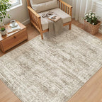 Area Rugs 4x6 for Living Room, Vintage Washable Rugs for Dining Room, Kitchen, Non-Slip Area Rug Brown