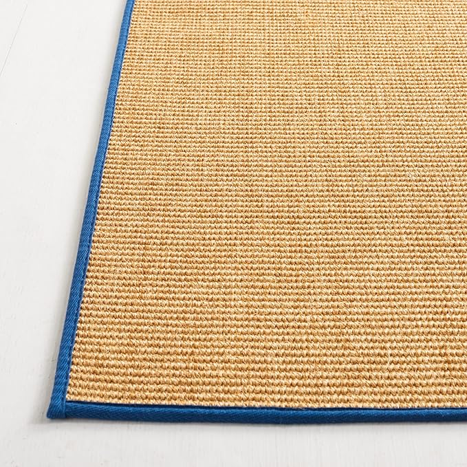 Martha Stewart x SAFAVIEH Area Rug Collection - 5' x 7', Natural & Navy, Sisal & Jute, Farmhouse Style, Ideal for Living Room, Bedroom, Office, Dining Space (MSR9501D)