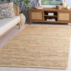 SAFAVIEH Area Rug 5x8 - Cape Cod Collection - Yellow & Natural, Handmade Jute & Cotton, Ideal for Living Room, Bedroom, Dining Space (CAP236C)