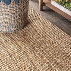 JONATHAN Y Pata Hand Woven Chunky Jute Natural Runner Rug, 2x18, Bohemian, Rustic, Cottage, Easy-Cleaning for Living Room, Bedroom, Kitchen, Non-Shedding (NRF102A-218)