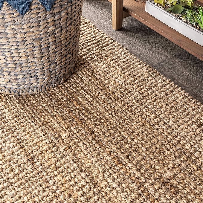 JONATHAN Y Pata Hand Woven Chunky Jute Natural Runner Rug, 2x18, Bohemian, Rustic, Cottage, Easy-Cleaning for Living Room, Bedroom, Kitchen, Non-Shedding (NRF102A-218)
