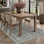 Vintage Area Rug 3x5 Black Entryway Office Washable Carpet Non Slip Bedroom Indoor Living Room Door Mat Low Pile Traditional Distressed Retro Accent Rug for Dining Room Bathroom Kitchen