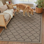 3x5 Geometric Figure Easy Jute Outdoor Patio Rug Washable Area Rugs for Living Room Entryway Indoor Outdoor Mat Farmhouse Neutral Non Slip Black Door Carpet for Backyard Bedroom