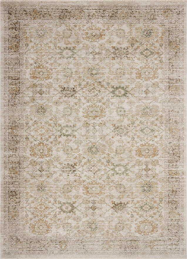 Loloi Magnolia Home by Joanna Gaines Pace Collection PAC-04 Natural/Multi 5'-3" x 5'-3" Round Area Rug