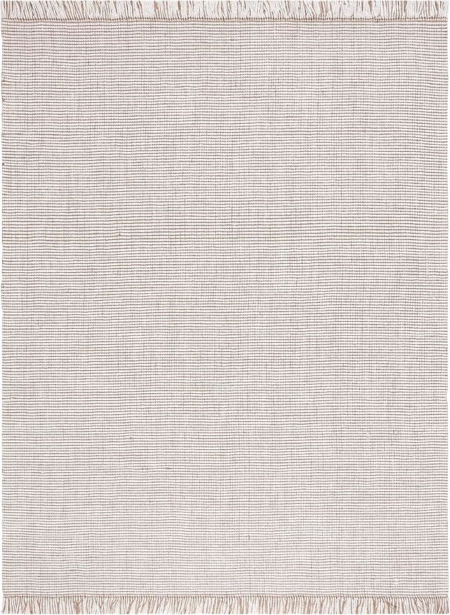 SAFAVIEH Natural Fiber Collection Area Rug - 10' x 14', Ivory & Natural, Handmade Woven Farmhouse Fringe Jute, Ideal for High Traffic Areas in Living Room, Bedroom (NF826A)