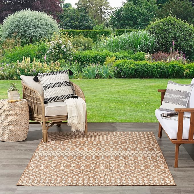 Nourison Home Positano Jute 5' x 7' Area Rug - Easy Clean, Non Shedding, Bed Room, Living Room, Dining Room, Kitchen (5' x 7')