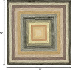 SAFAVIEH Washable Rug Outdoor Braided Collection - 6' Square, Multi, Handmade & Reversible, Non-Shedding & Easy to Clean, Ideal for Patio, Backyard, Mudroom (BRD308A)