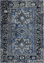 SAFAVIEH Area Rug 4x6 - Vintage Hamadan Collection - Blue & Grey, Traditional Persian Design, Non-Shedding & Easy to Clean, Ideal for Living Room, Bedroom, Dining Space (VTH211N)