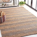 SAFAVIEH Natural Fiber Collection Area Rug - 5' x 8', Charcoal & Natural, Handmade Boho Farmhouse Rustic Jute & Cotton, Ideal for High Traffic Areas in Living Room, Bedroom (NFB653H)