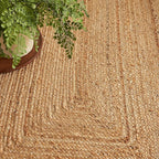 Nourison Home Natural Jute Natural 4' x 6' Area Rug - Easy Clean, Non Shedding, Bed Room, Living Room, Dining Room, Kitchen (4' x 6')