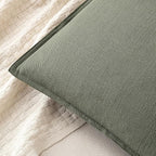 MIULEE Decorative Linen Euro Sham Pillow Covers 24x24 Inch Olive Green Boho Farmhouse Neutral Couch Throw Pillows for Bed Pack of 2 Accent Outdoor Pillowcase Modern Sofa Cushion Livingroom Home Decor