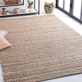 SAFAVIEH Area Rug 8x10 - Natural Fiber Collection - Large - Olive & Natural, Handmade Jute & Cotton Flat Weave, Stripe Pattern, Ideal for Living Room, Bedroom, Dining Space (NFB655X)