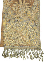 Achillea Reversible Paisley Pashmina Rave Scarf – Exotic Indian Shawls and Wraps for Evening Dresses, Festivals, All Seasons