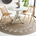 SAFAVIEH Area Rug 8' Round - Natural Fiber Collection - Large - Grey, Handmade Jute, Boho Farmhouse Braided Design (NF364C)