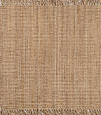 JONATHAN Y Handwoven Jute Fringe Natural 9x9 Square Indoor Area Rug, Pata, Bohemian, Rustic, Cottage, Easy-Cleaning for Living Room, Bedroom, Kitchen, Non-Shedding (NRF103A-9SQ)