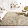 SAFAVIEH Area Rug 9x12 - Natural Fiber Collection - Large - Sage & Natural Brown, Handmade Jute, Farmhouse Style, Chunky Textured Thick Pile (NF447S)