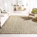 SAFAVIEH Area Rug 8x10 - Natural Fiber Collection - Large - Sage & Natural Brown, Handmade Jute, Farmhouse Style, Chunky Textured Thick Pile (NF447S)