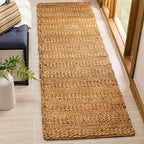 SAFAVIEH Natural Fiber Collection Runner Rug - 2'3" x 10', Gold, Handmade Jute, Braided Woven Design, Ideal for Living Room, Bedroom (NF212E)