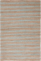 SAFAVIEH Natural Fiber Collection Accent Rug - 4' x 6', Teal & Natural, Handmade Flat Weave Stripe Jute & Cotton Jute, Ideal for High Traffic Areas in Entryway, Living Room, Bedroom (NFB655K)