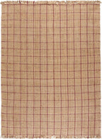 SAFAVIEH Area Rug 8x10 - Natural Fiber Collection - Large - Natural & Wine, Handmade Jute, Ideal for Living Room, Bedroom, Dining Space (NF602S)