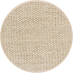 SAFAVIEH Area Rug 10' Round - Natural Fiber Collection - Large - Natural & Beige, Seagrass, Basketweave Pattern with Border (NF114A)