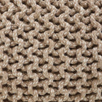 REDEARTH · Round Pouf Ottoman - Hand Knitted Cable Boho Poof Home Décor Pouffe Circular Footrest for Living Room - Nursery - Bedroom - Lounge 100% Cotton (18”x18”x14”) - Beige Ivory, Set of 2