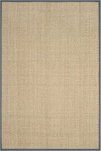 SAFAVIEH Area Rug 6x9 - Natural Fiber Collection - Natural & Dark Grey, Seagrass, Basketweave Pattern with Border (NF114Q)