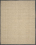SAFAVIEH Area Rug 9x12 - Natural Fiber Collection - Large - Natural & Dark Grey, Seagrass, Basketweave Pattern with Border (NF114Q)