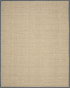 SAFAVIEH Area Rug 8x10 - Natural Fiber Collection - Large - Natural & Dark Grey, Seagrass, Basketweave Pattern (NF114Q)