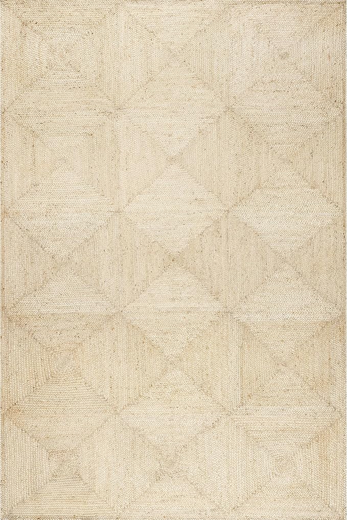 Rugs USA Juniper Tiled Jute Area Rug, 6x9, Ivory
