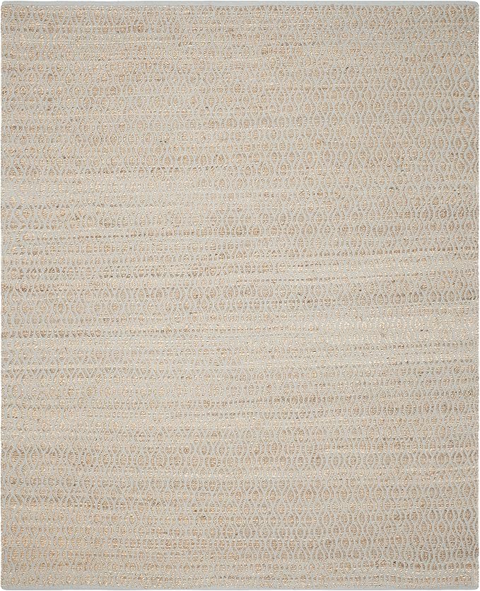 SAFAVIEH Cape Cod Collection 6' x 9' Silver / Natural CAP821J Handmade Flatweave Jute Area Rug