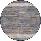 SAFAVIEH Cape Cod Collection Area Rug - 6' Round, Light Blue, Handmade Denim & Jute, Ideal for Living Room, Bedroom, Home Office, Dining Space (CAP153L-6R)